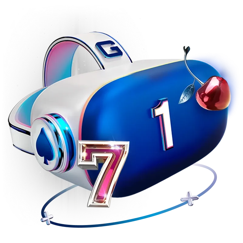 Slot machine 3D icon with number 7 and 1